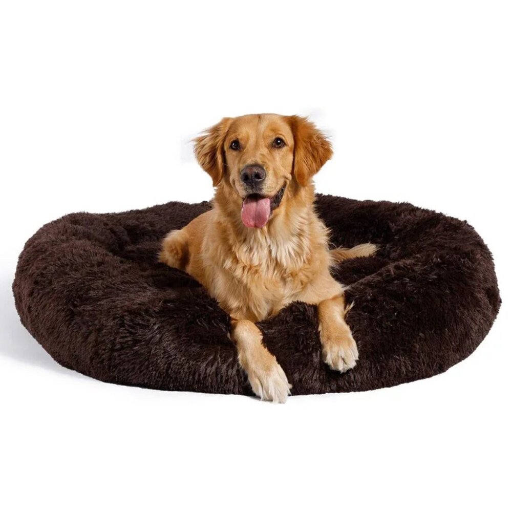 Fluffy Calming Cat Dog Donut Coffee Bed 2XL New With Tags